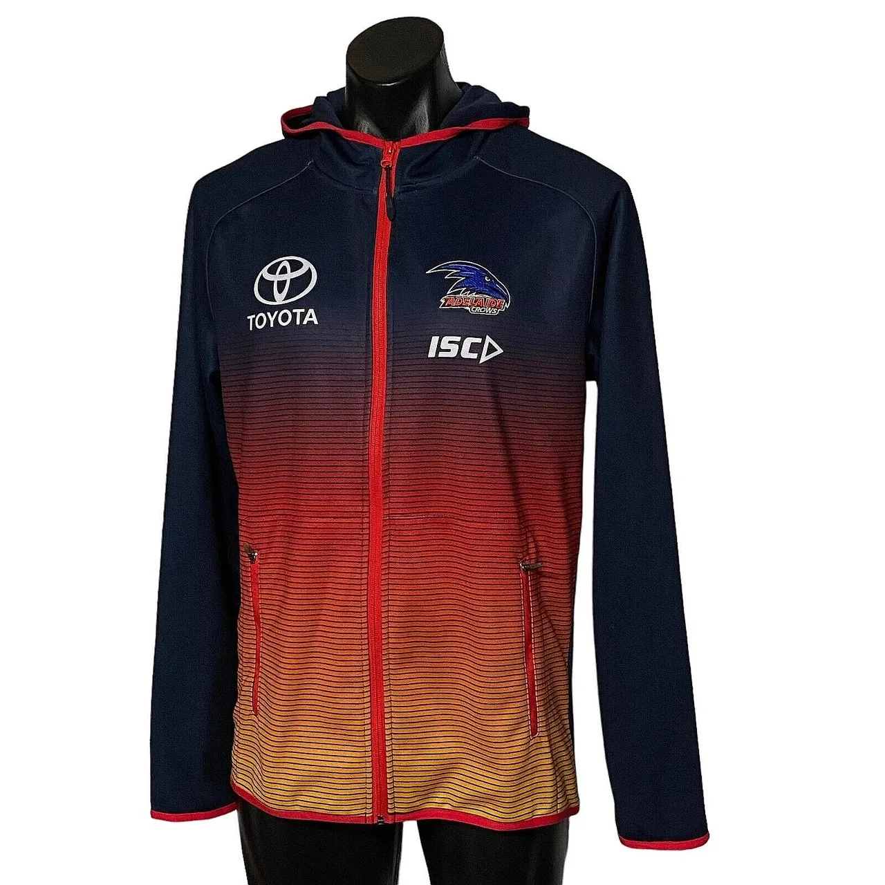 Adelaide Crows AFL ISC On Field Mens Full Zip Hoodie Size M Navy Red Toyota — photo 5