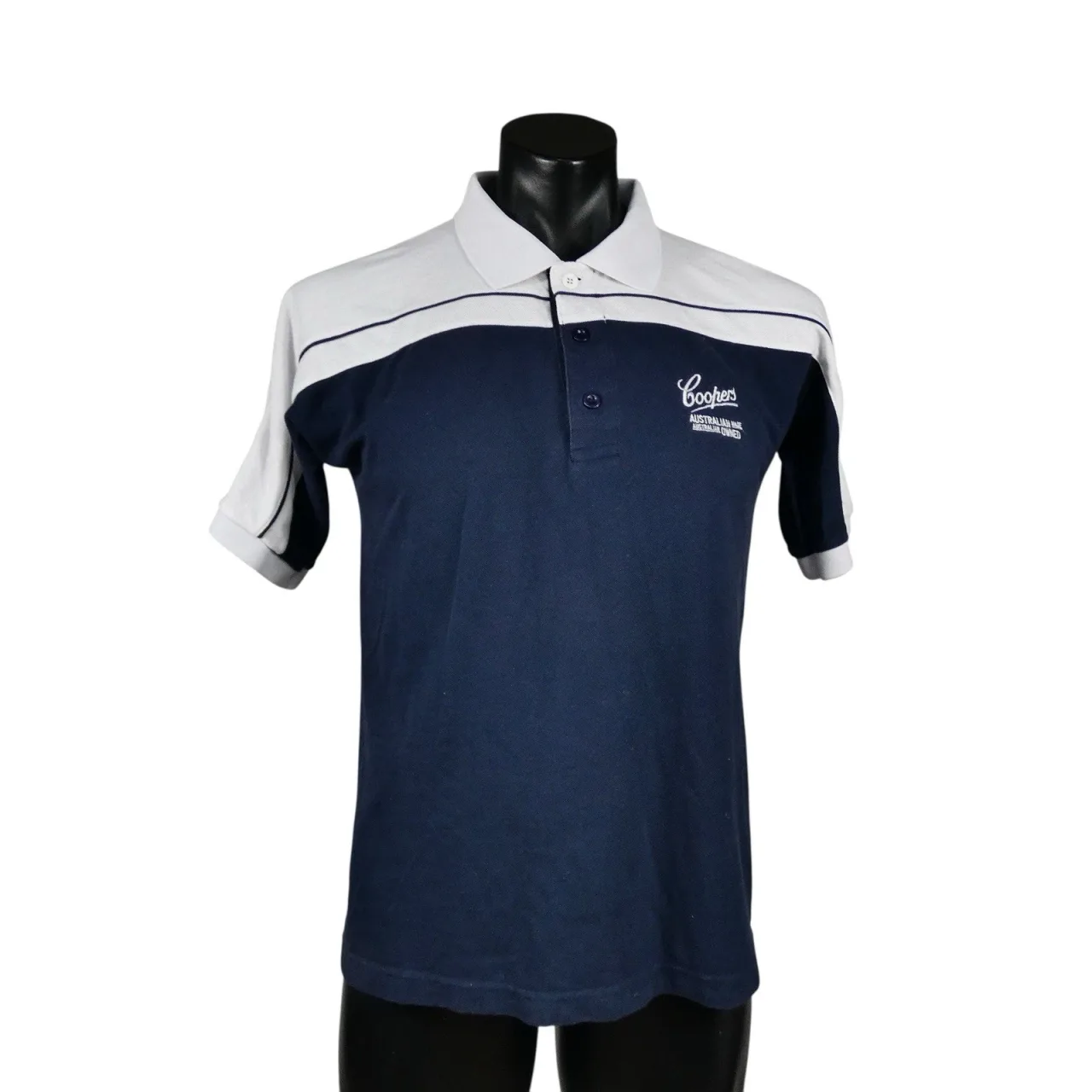 Coopers Brewery Promo Polo Shirt Mens Small Navy White Graphic Short Sleeve Tee — photo 2