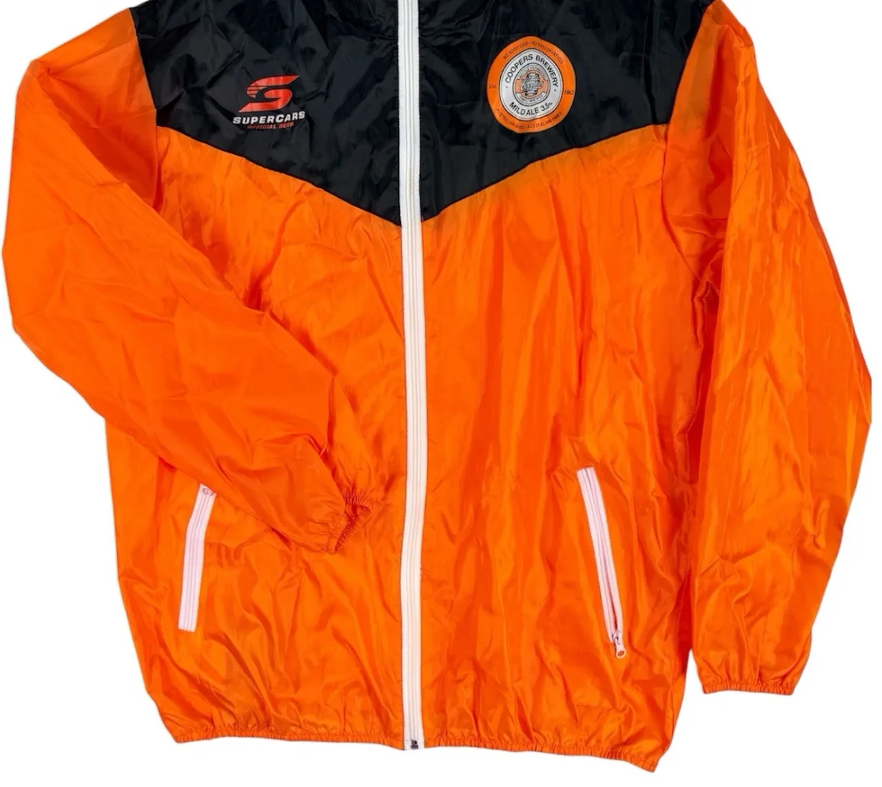 Coopers Mild Ale V8 Supercars Official Beer Windbreaker Jacket Mens XL Orange — photo 9