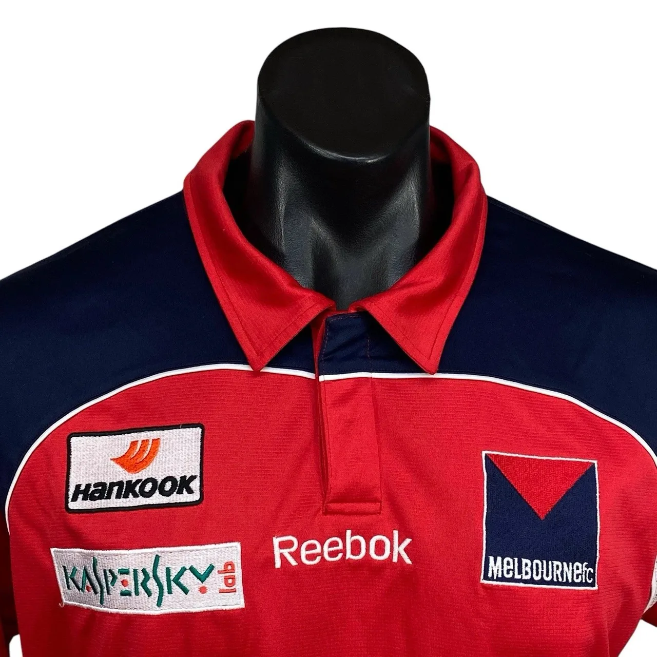 Melbourne Football Club AFL Team Polo Shirt Mens XL Reebok On-Field Red Navy — photo 5