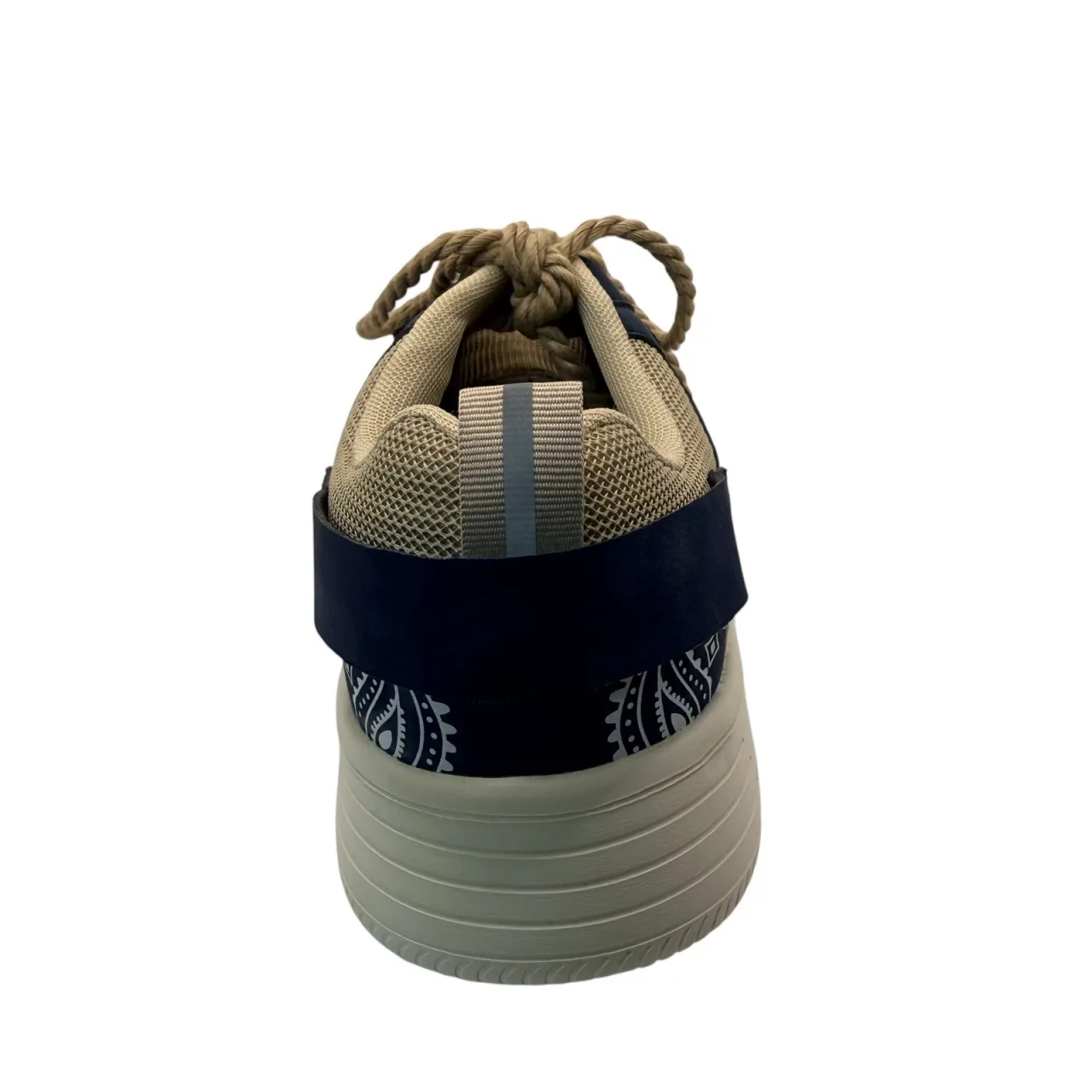 Resort Wear Comfort Sneakers Men's EURO45 Navy/Tan Rope Lace-Up Paisley Print — photo 10