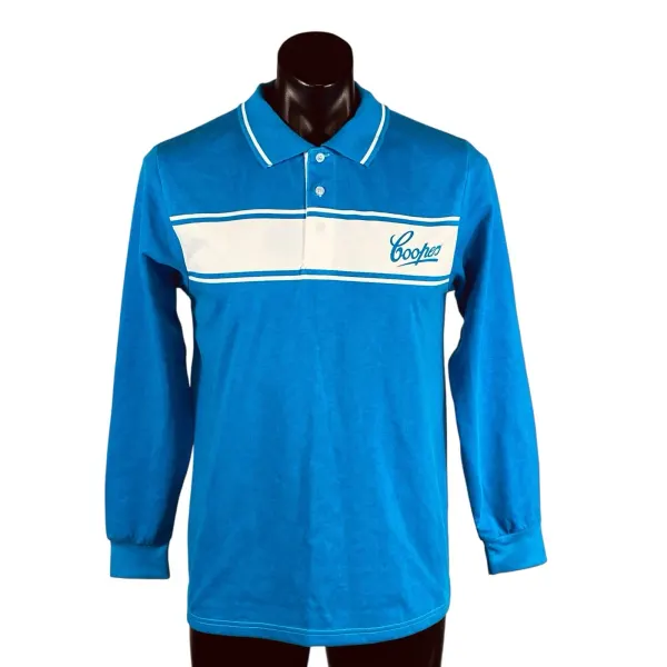Coopers Brewery Pacific Pale Ale Long Sleeve Polo Shirt Mens S Blue White