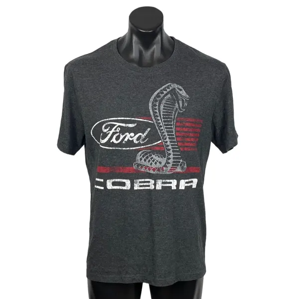 Ford Cobra Graphic T-Shirt Charcoal Grey Large Official Licensed Muscle Car