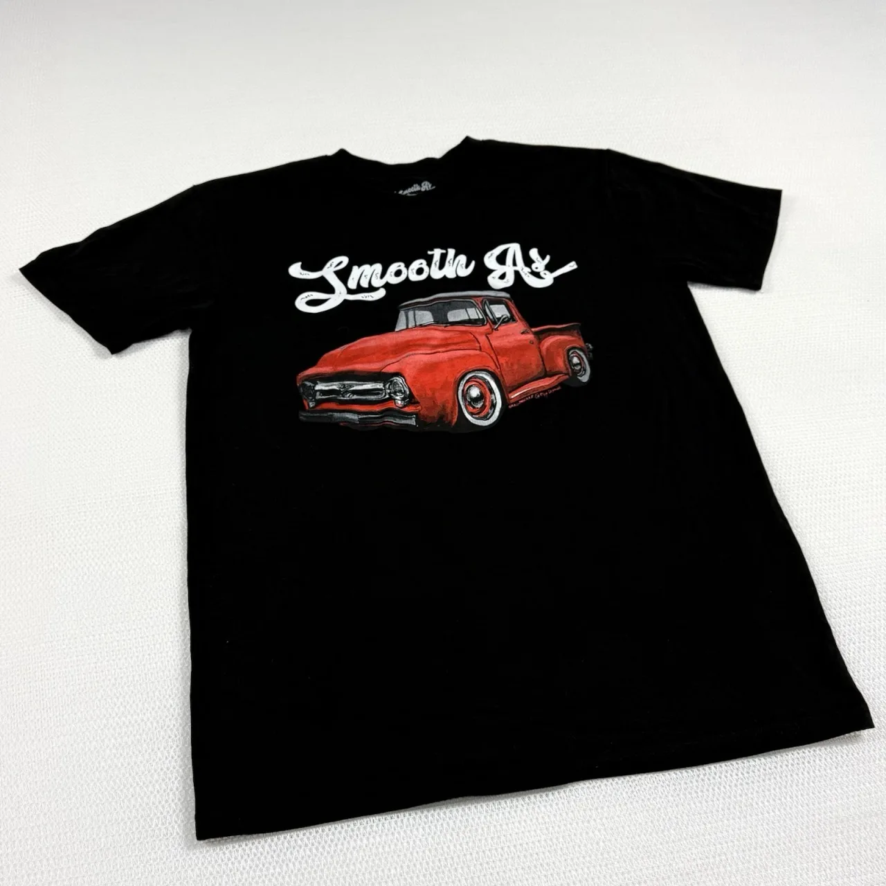 Smooth As Wearable Art Collection T-Shirt Mens Large L Black Red Pickup Truck — photo 5