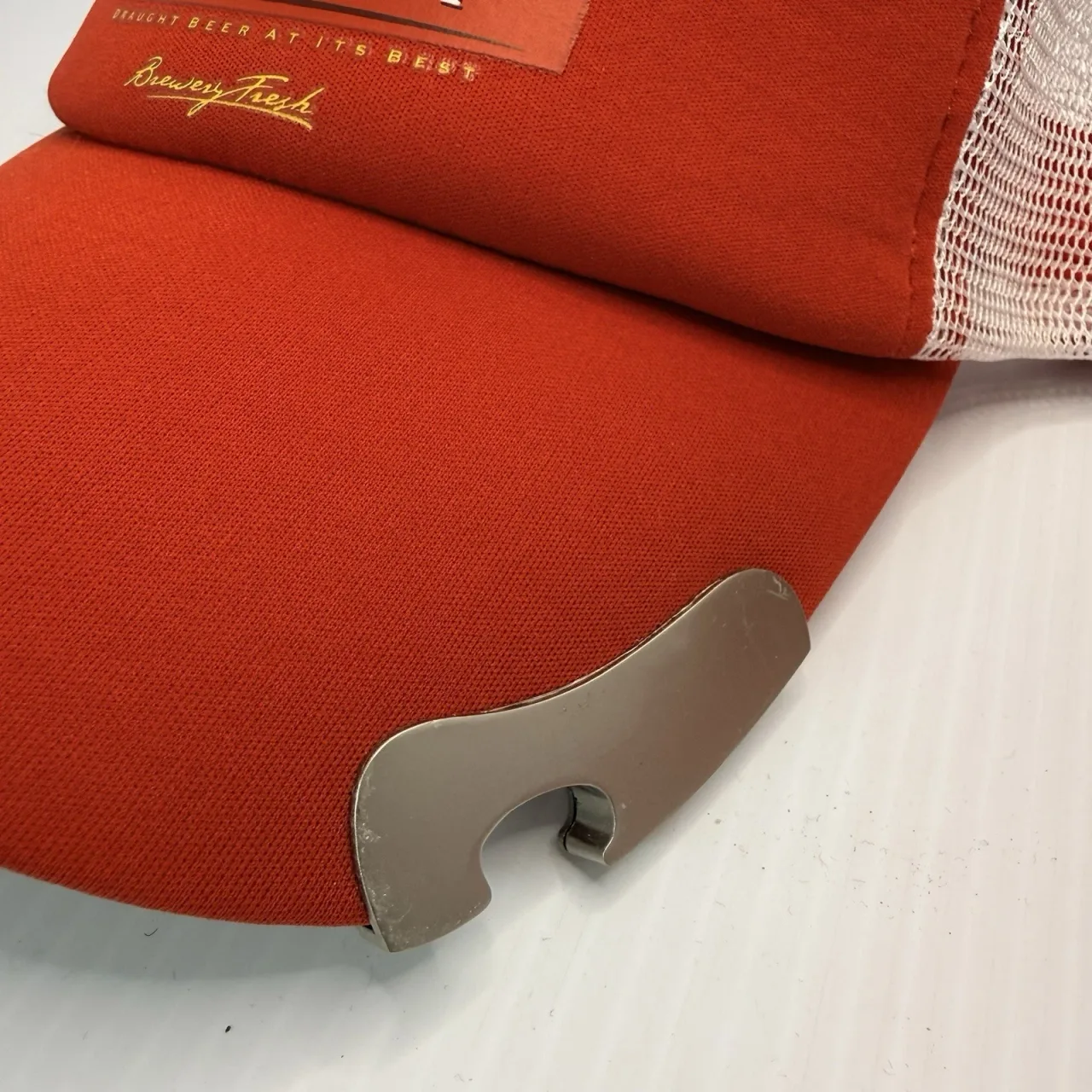 Carlton Draught Beer Caps Bundle Red Trucker Hat With Bottle Opener Embroidered — photo 4