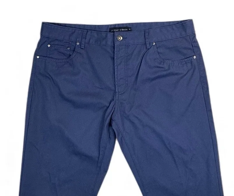 J. Hart & Bros. Chino Trousers Pants Men's 38 x 34 Navy Blue Regular Fit – photo 5