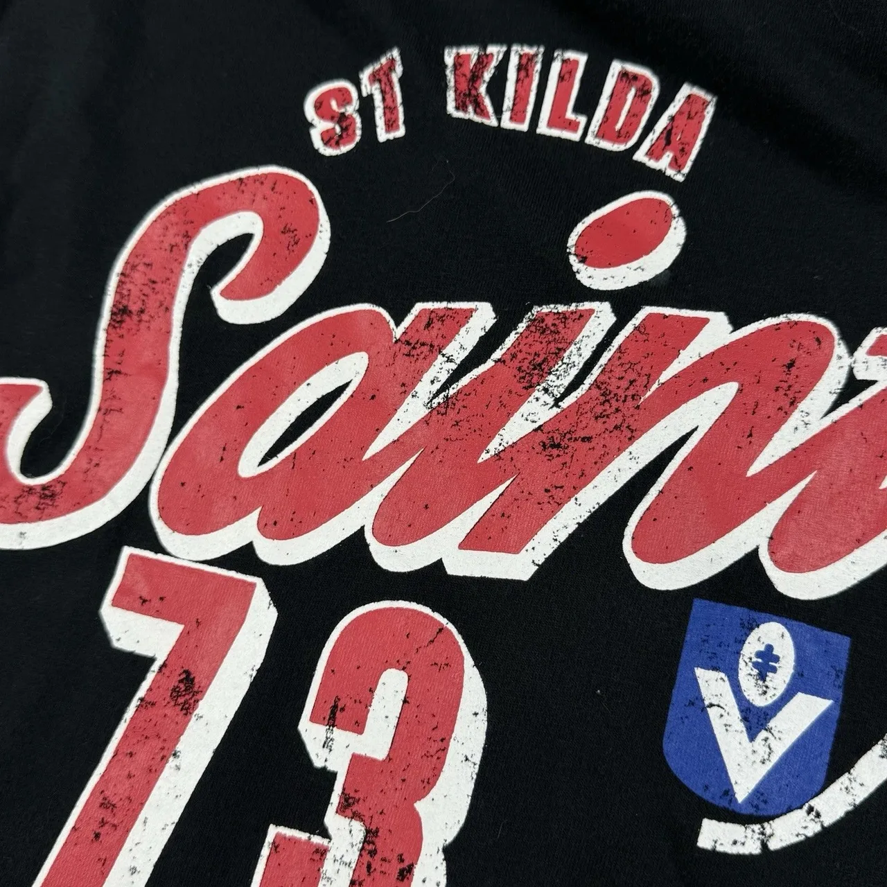 St Kilda Saints T-Shirt Mens Small Black Official AFL Stick Figure Graphic Tee — photo 7