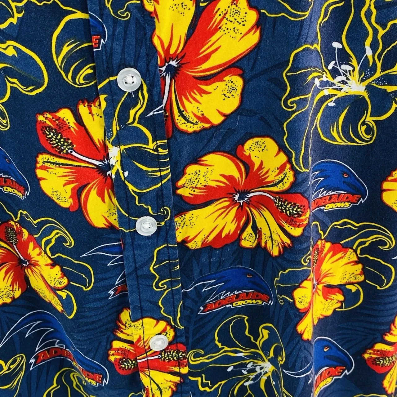 Adelaide Crows AFL Hawaiian Shirt Size 4XL Mens Floral Hawaiian Button Front — photo 7