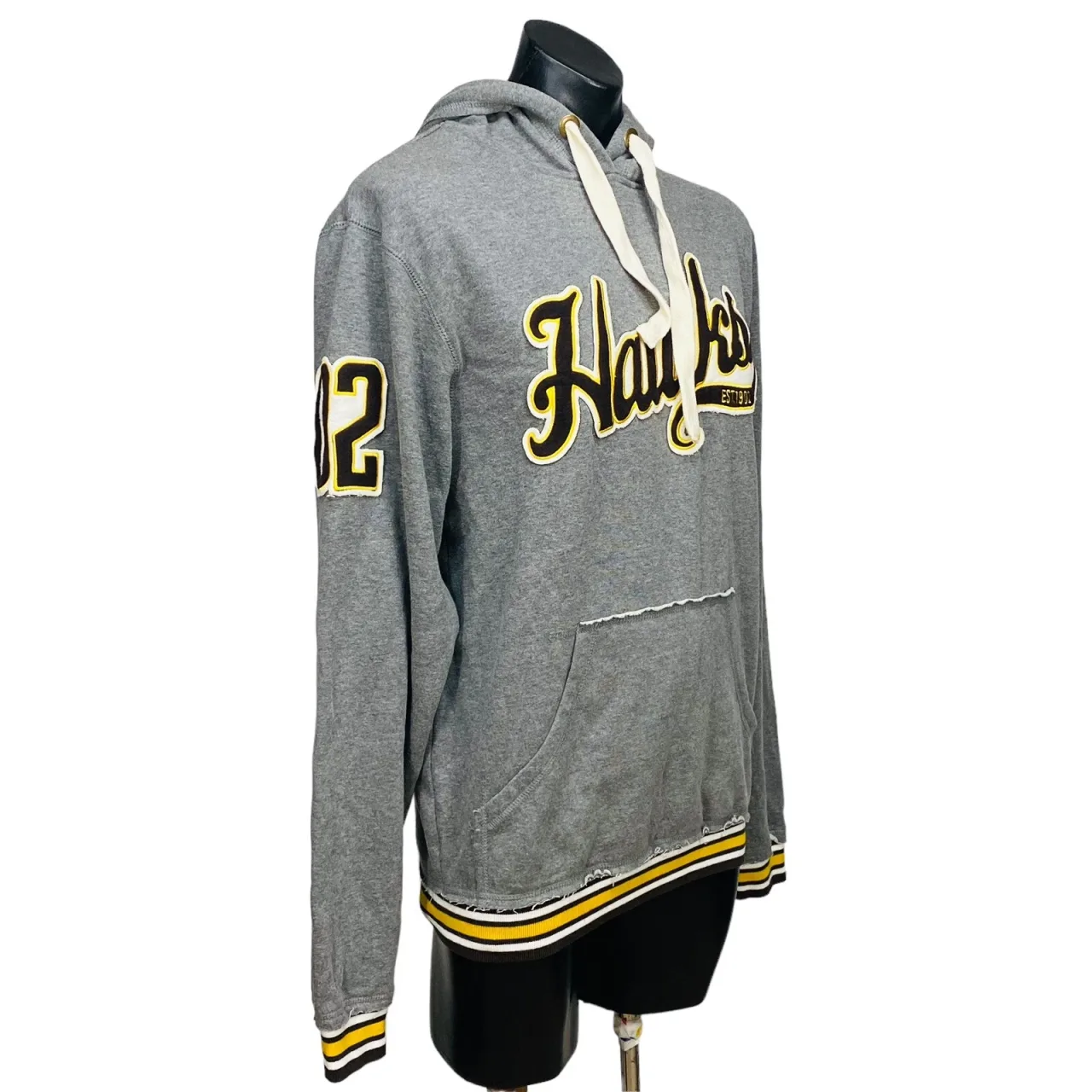 First 18 AFL Hawthorn Hawks Hoodie Mens Size M Grey Pullover Football — photo 9