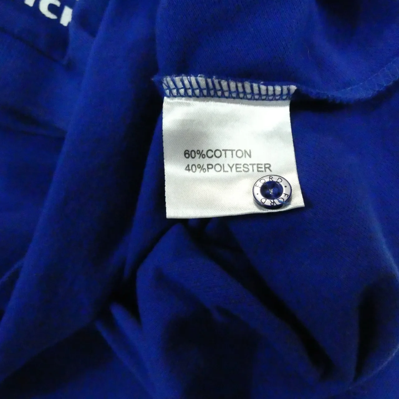Ford Motor Co Vintage Mens Medium Polo Shirt Royal Blue Graphic Short Sleeve M — photo 9