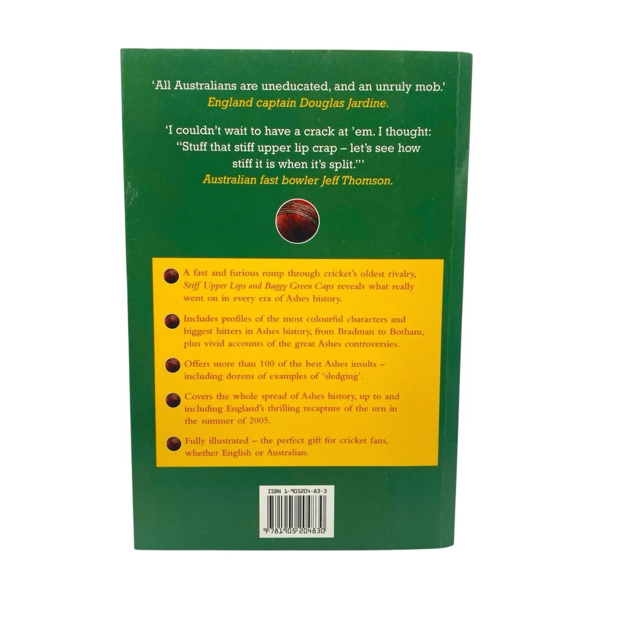 Stiff Upper Lips & Baggy Green Caps Simon Briggs Ashes Cricket Sledging PB Book — photo 2