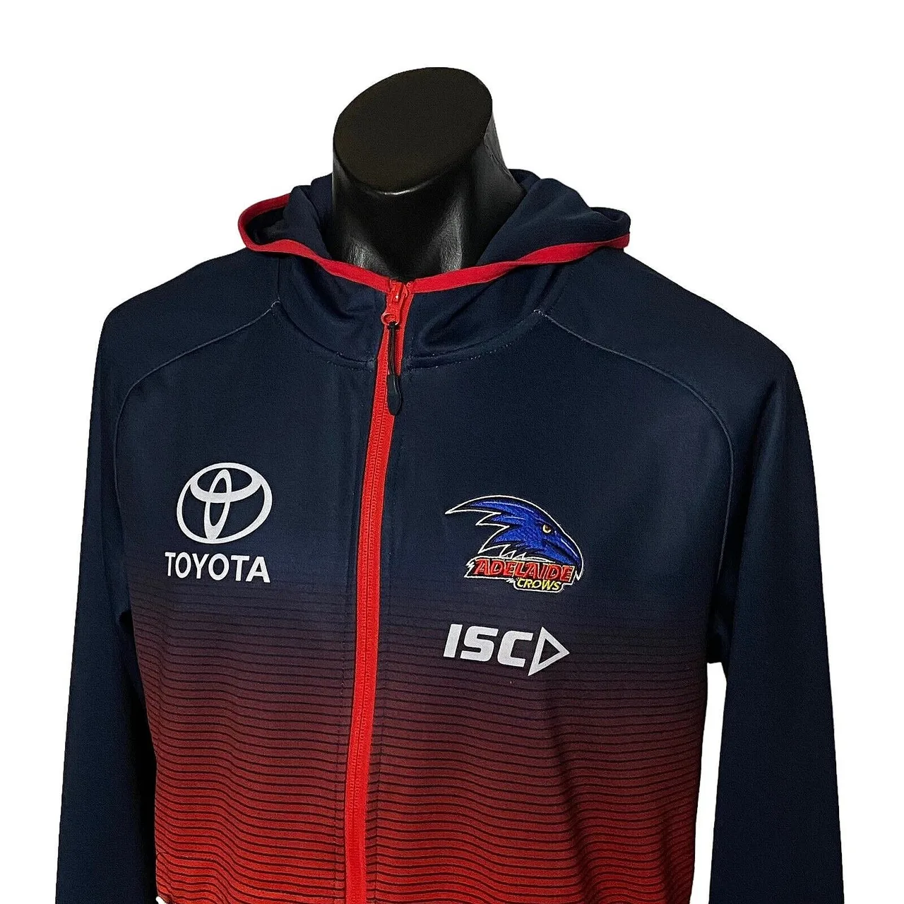 Adelaide Crows AFL ISC On Field Mens Full Zip Hoodie Size M Navy Red Toyota — photo 7