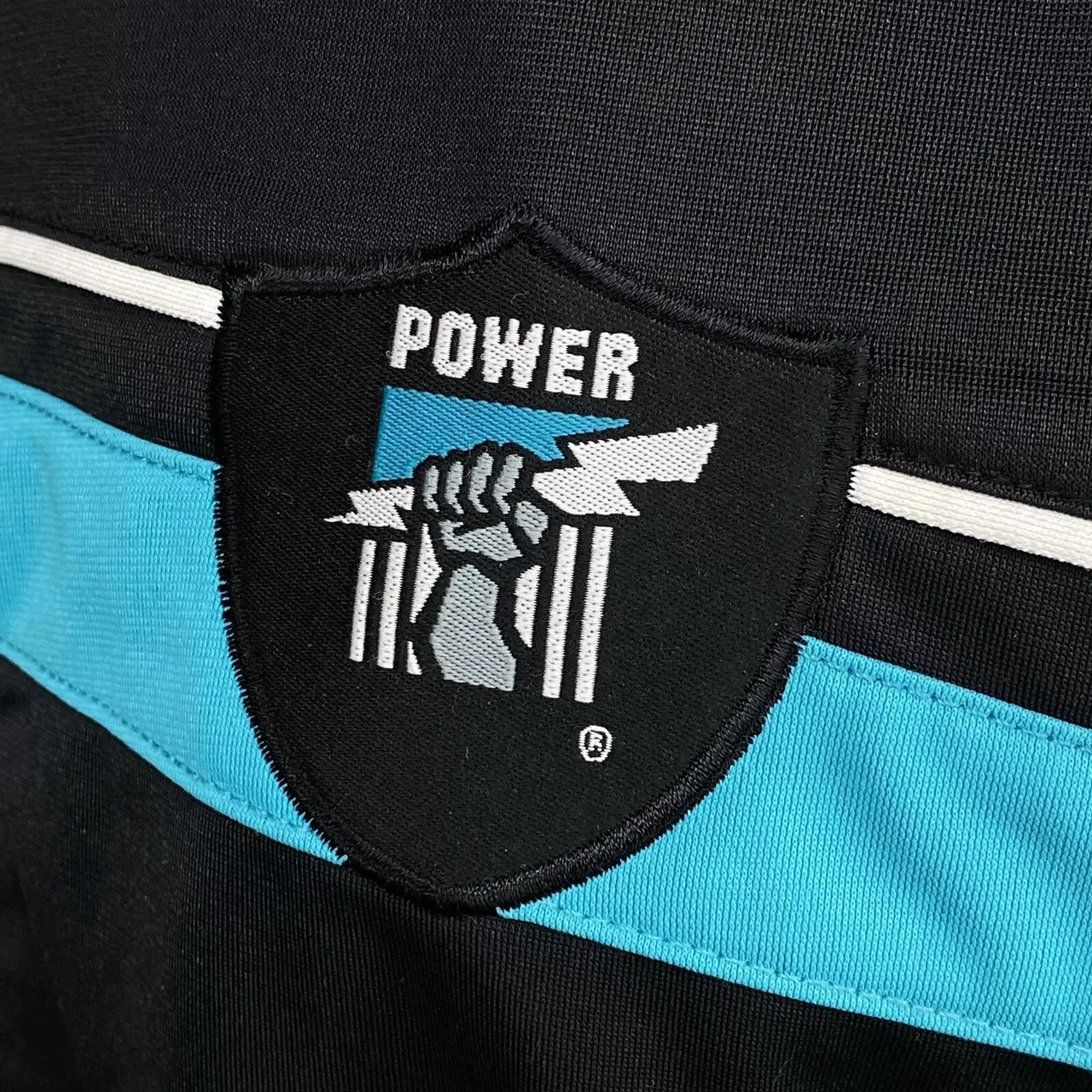 Port Adelaide Power Track Jacket Mens XXL Vintage AFL Full Zip Black Teal — photo 4