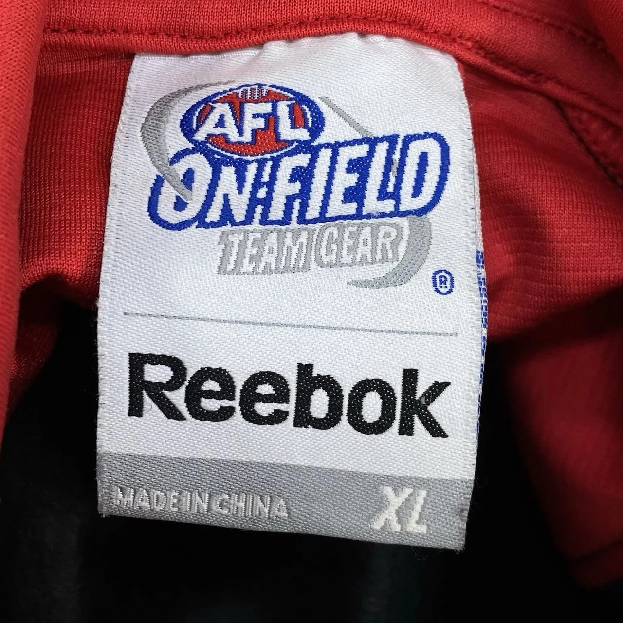 Melbourne Football Club AFL Team Polo Shirt Mens XL Reebok On-Field Red Navy — photo 7