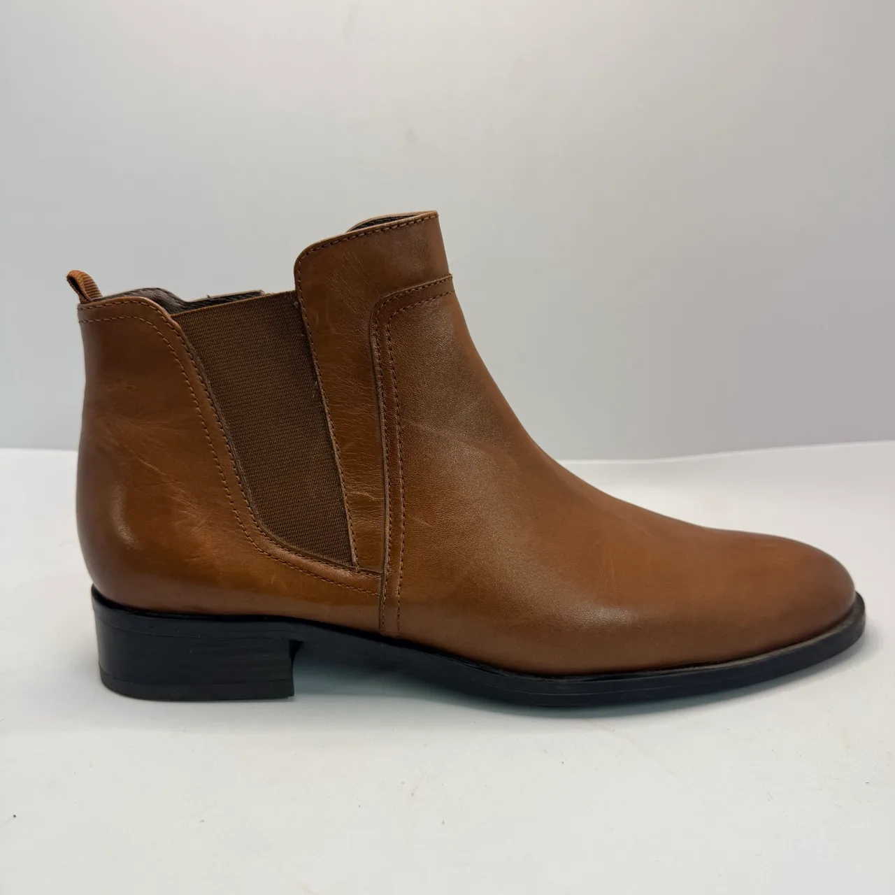 Sandler Jericho Womens Tan Leather Chelsea Boots Size 41 Side Zip Elastic Gusset — photo 9