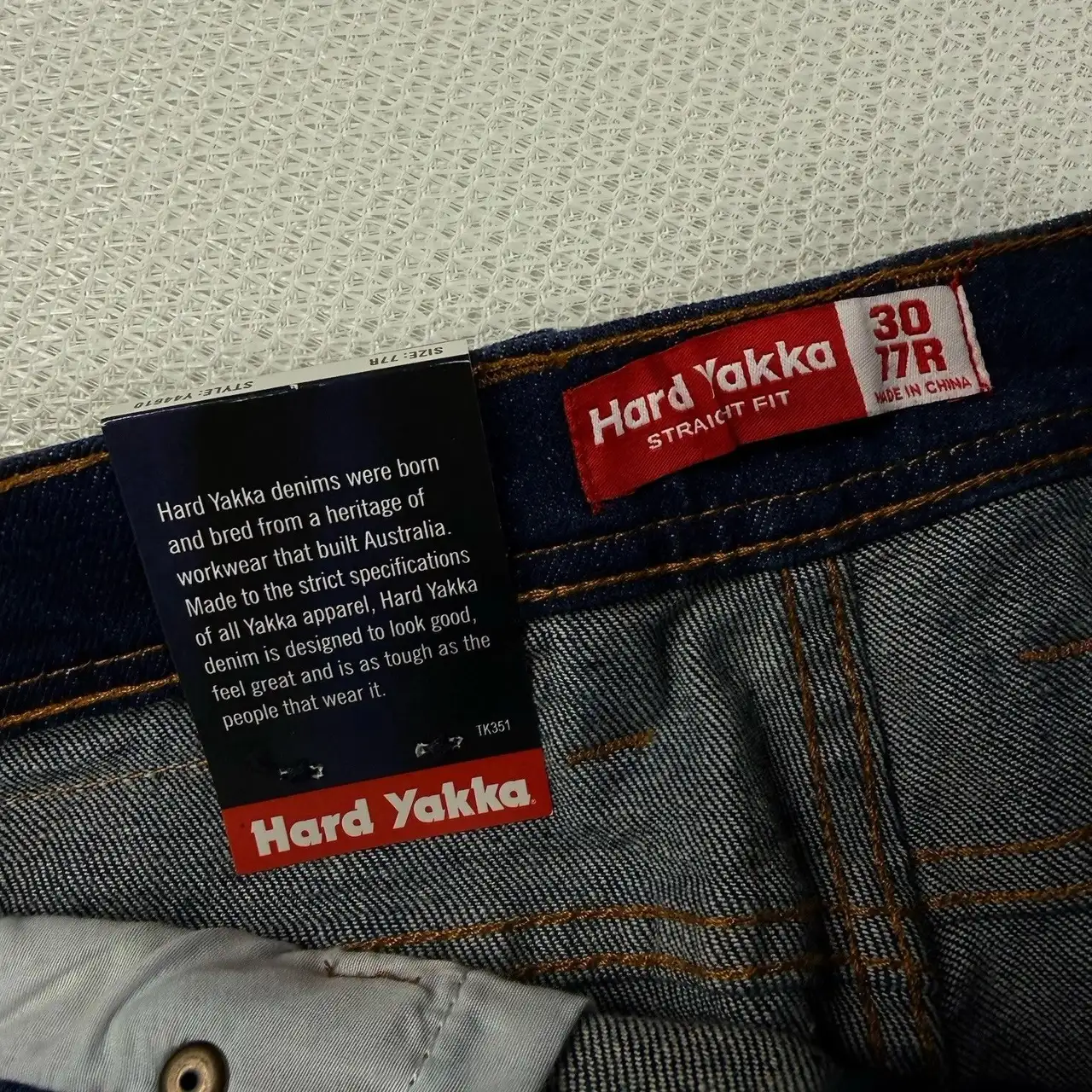 Hard Yakka Denim Work Jeans Mens Size 77R W30 Navy – photo 5