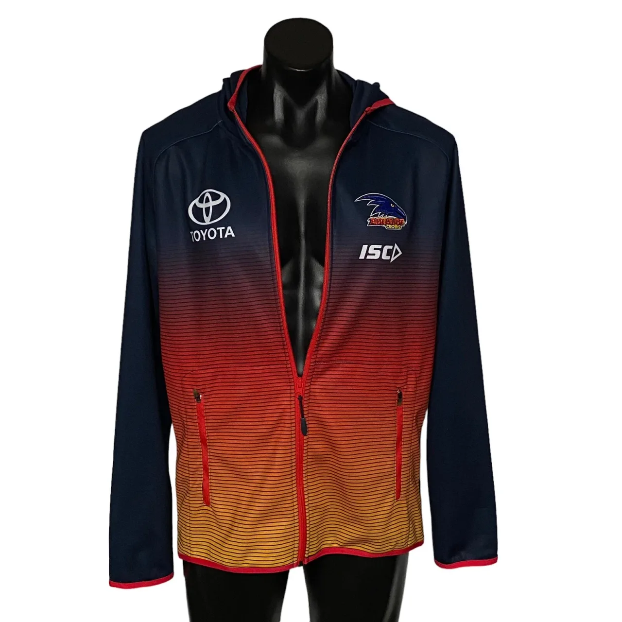 Adelaide Crows AFL ISC On Field Mens Full Zip Hoodie Size M Navy Red Toyota — photo 4