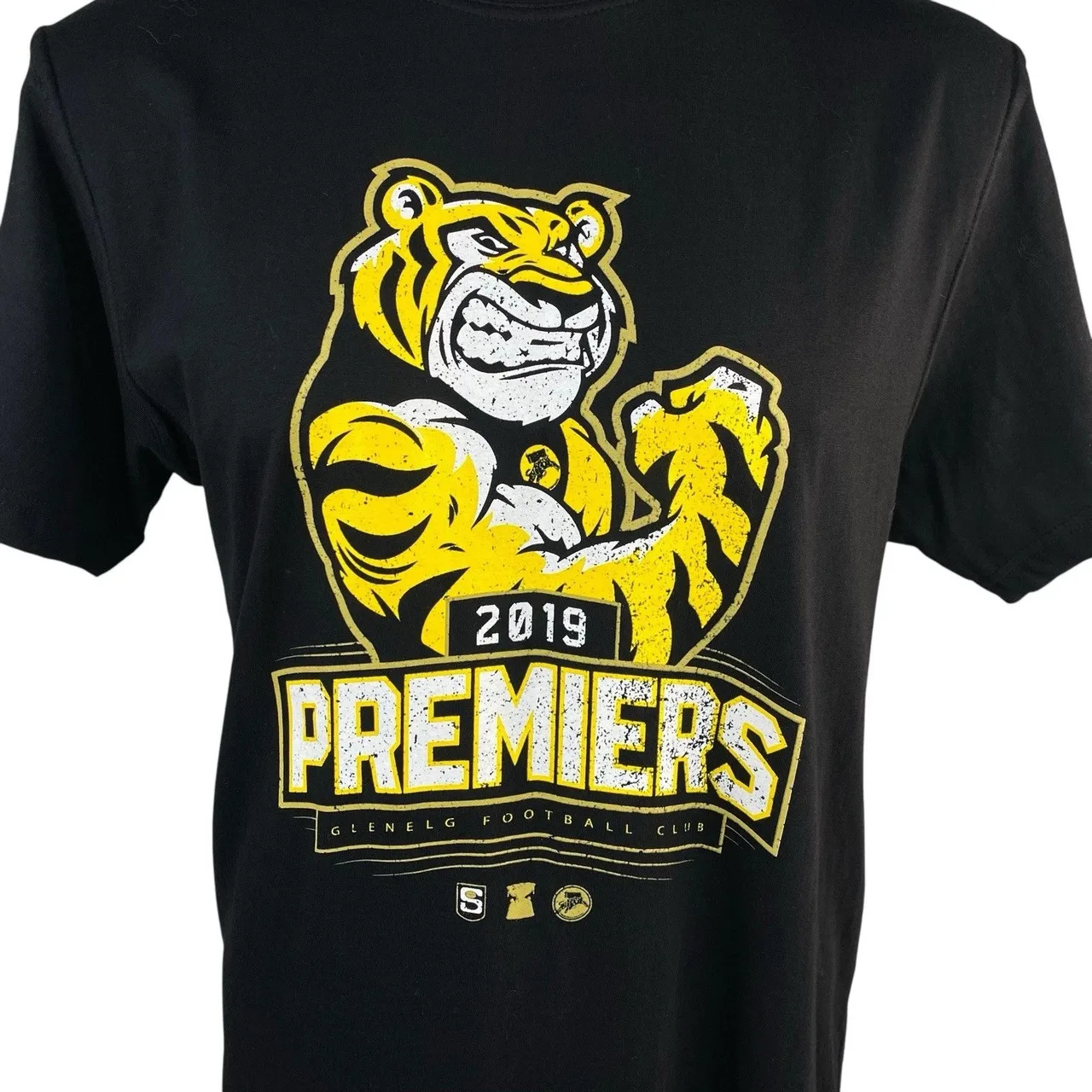 Glenelg Football Club 2019 Premiers T-Shirt Mens L Tigers SANFL Ramo Black SANFL — photo 3