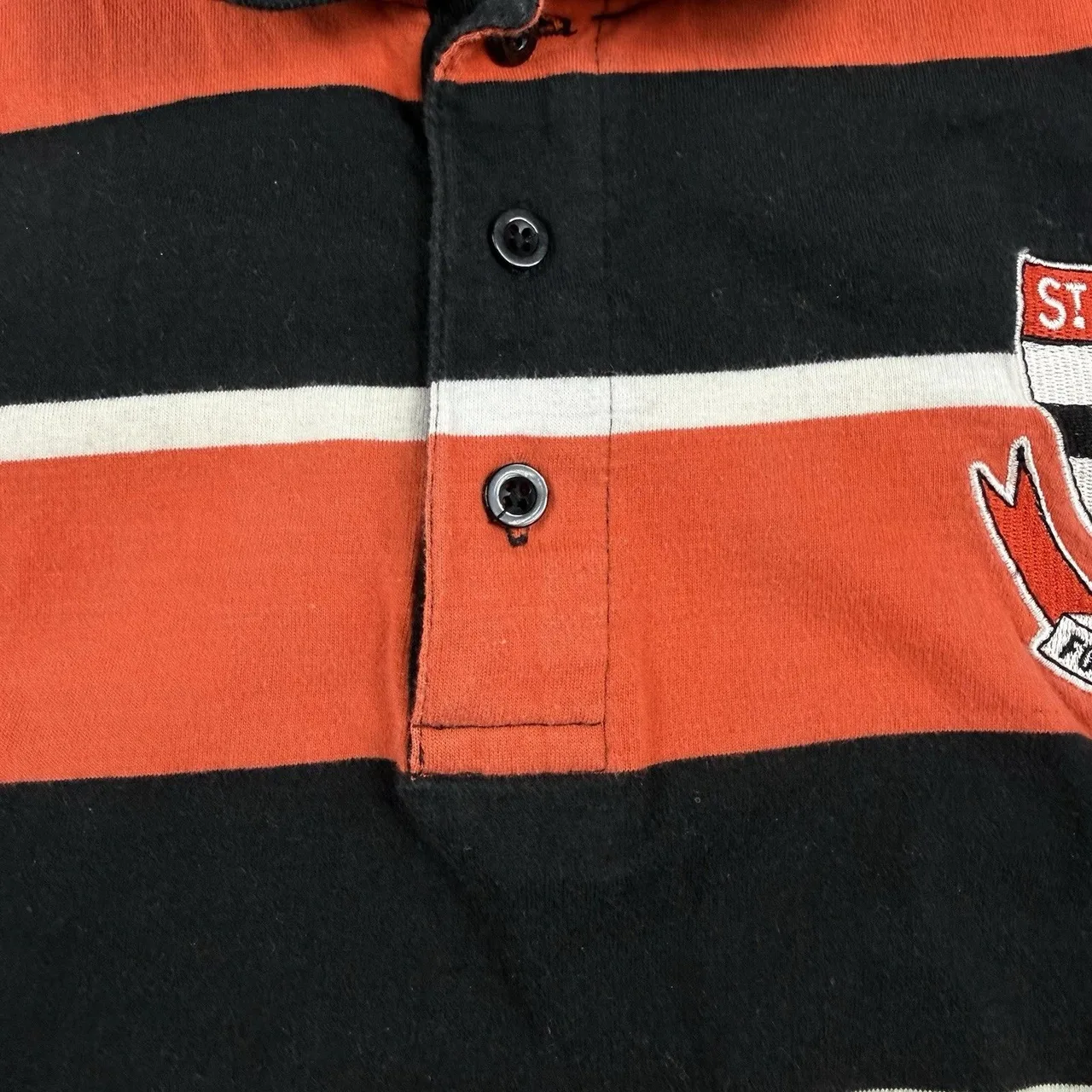 St Kilda Saints AFL Polo Shirt Size M Official Apparel Red Black Striped Footy — photo 5