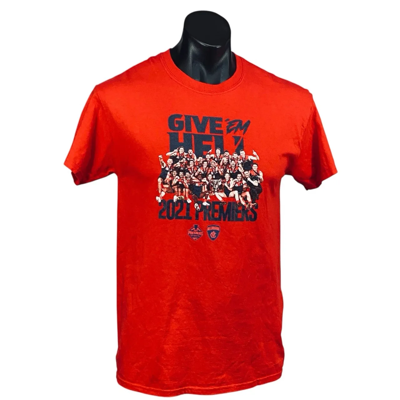 Melbourne Demons 2021 Premiers T Shirt Mens Medium Red AFL Give 'Em Hell — photo 6