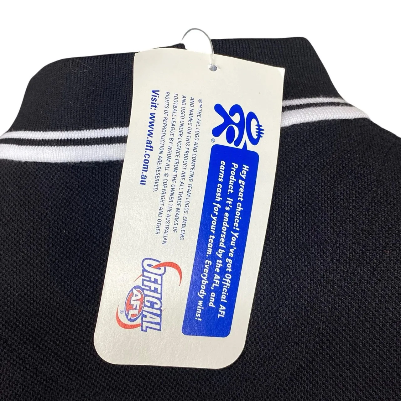 Port Adelaide Power 2007 AFL Grand Final Polo Shirt BNWT Mens Medium Black — photo 6