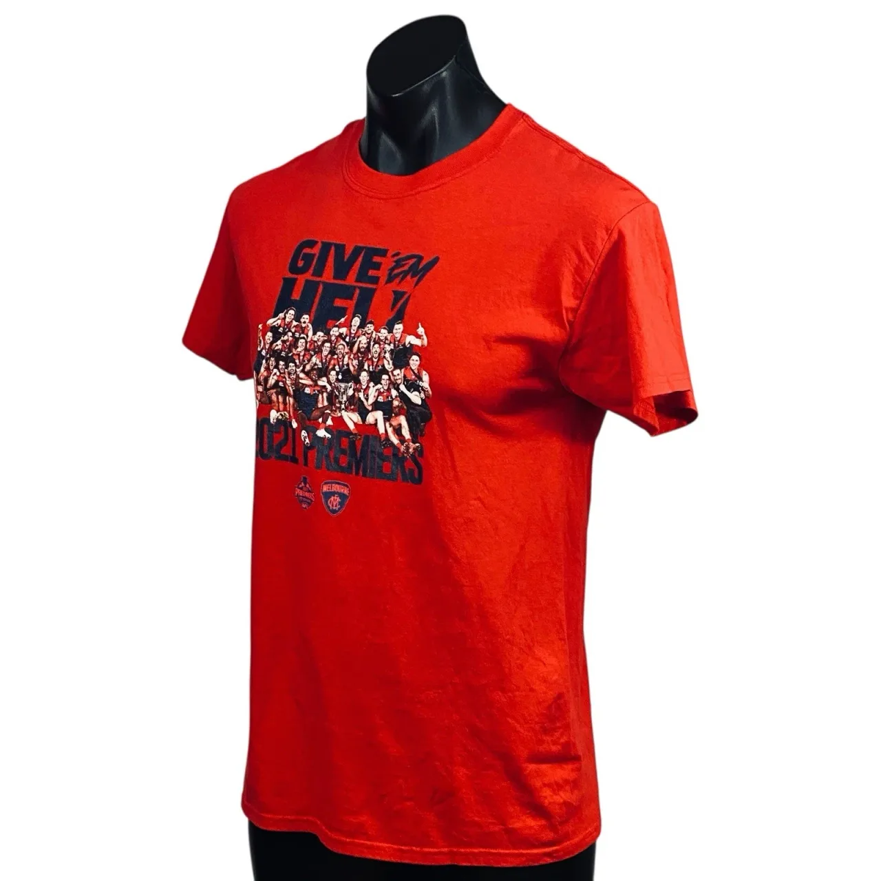 Melbourne Demons 2021 Premiers T Shirt Mens Medium Red AFL Give 'Em Hell — photo 5