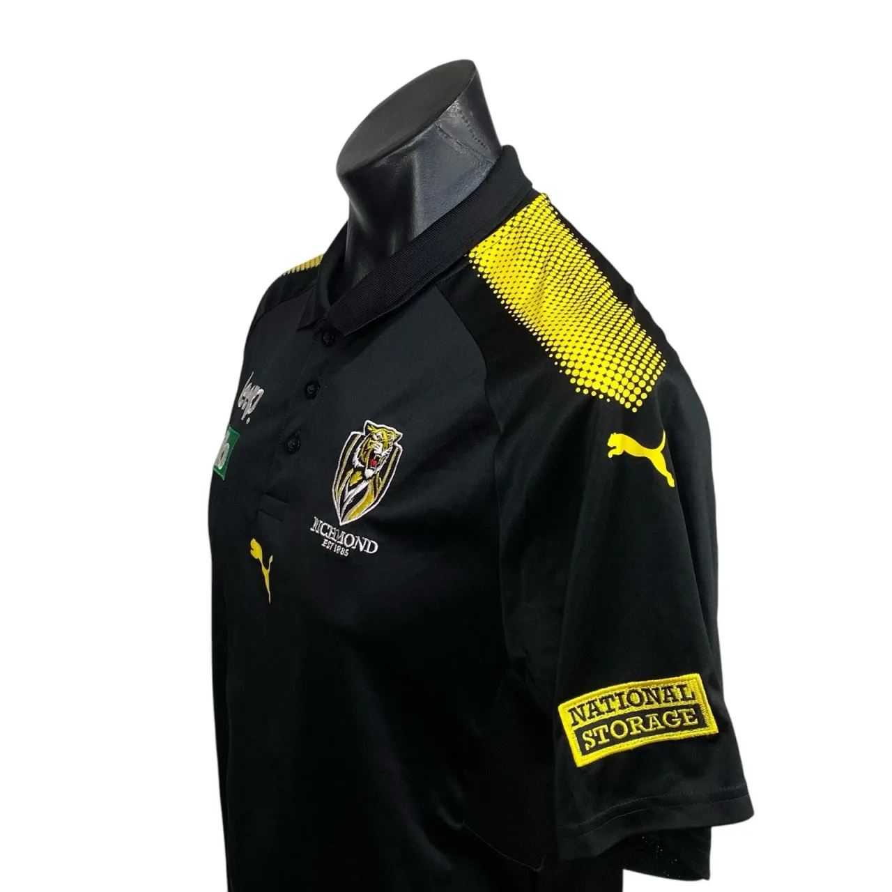 Richmond Tigers AFL Puma Polo Shirt Jeep NIB Mens Size L Black Yellow — photo 6