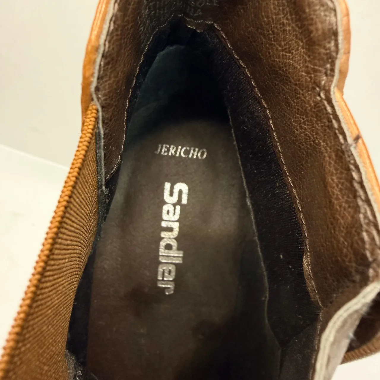 Sandler Jericho Womens Tan Leather Chelsea Boots Size 41 Side Zip Elastic Gusset — photo 4