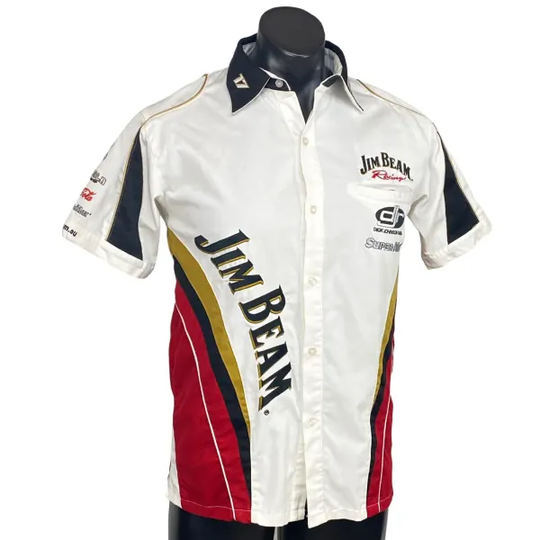 DJR Shell Jim Beam Racing Shirt Dick Johnson White Size XS