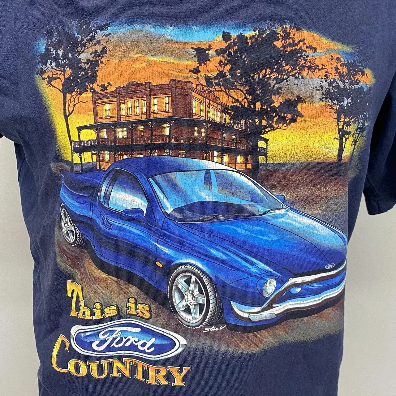 Vintage Ford Country Falcon Ute T Shirt Mens XL Navy Blue This is Ford Country — photo 2