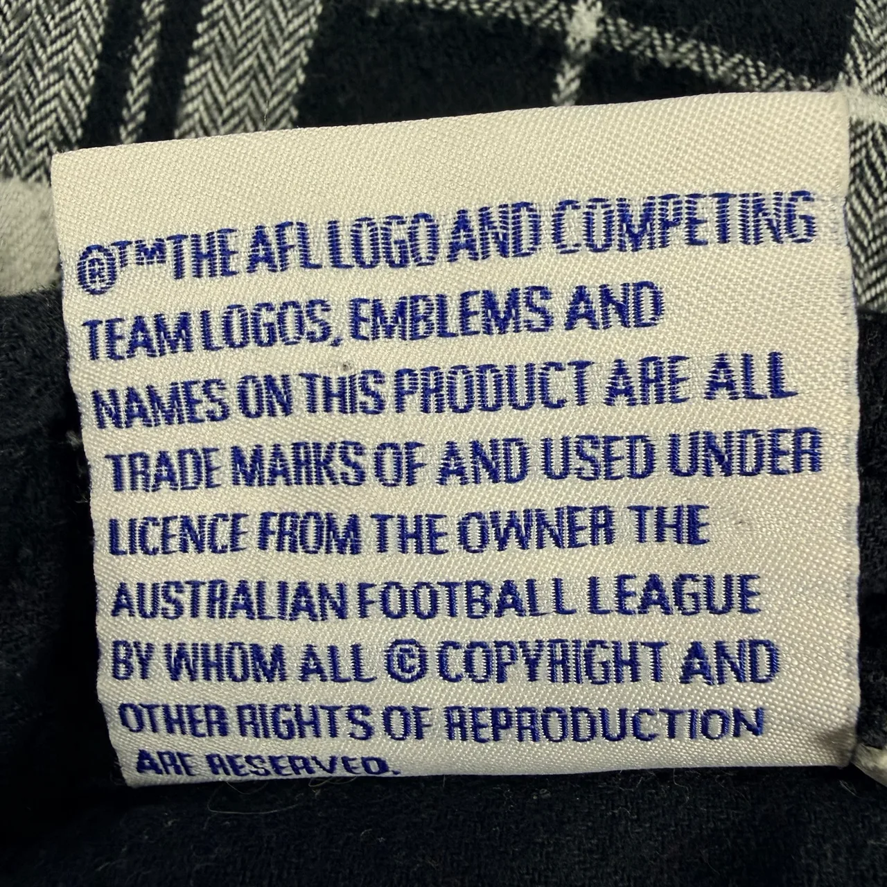Official AFL Collingwood Magpies Flannel Shirt Mens XL Black White Plaid Long Sl — photo 9
