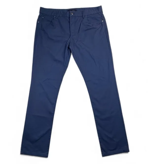 J. Hart & Bros. Chino Trousers Pants Men's 38 x 34 Navy Blue Regular Fit