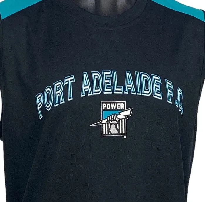 Port Adelaide Power AFL Graphic Singlet Tank Top Mens 2XL XXL Black Teal — photo 7