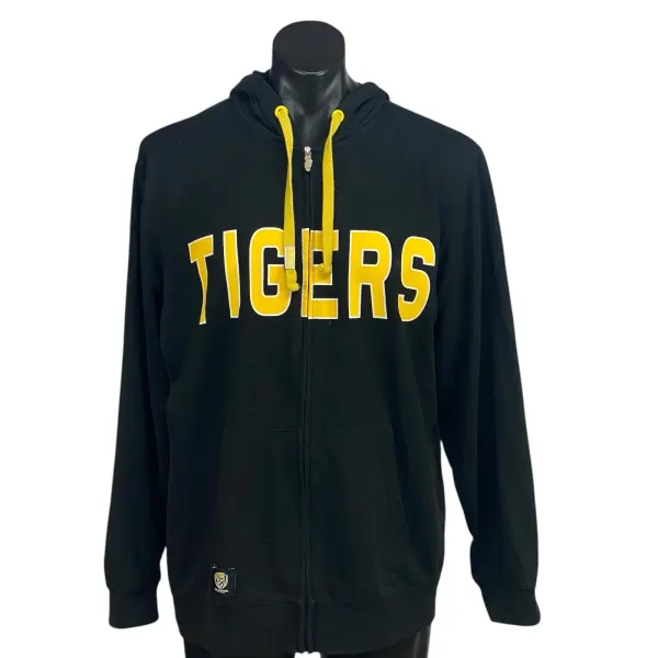 Richmond Tigers AFL Full Zip Hoodie Mens XL Black Yellow Jumper Jacket Mascot