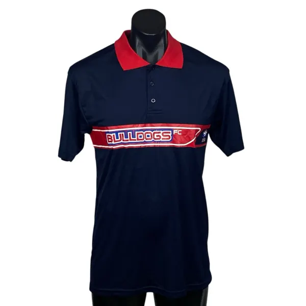 Western Bulldogs FC AFL Mens Size Small Polo Shirt Navy Blue Red Official Tag