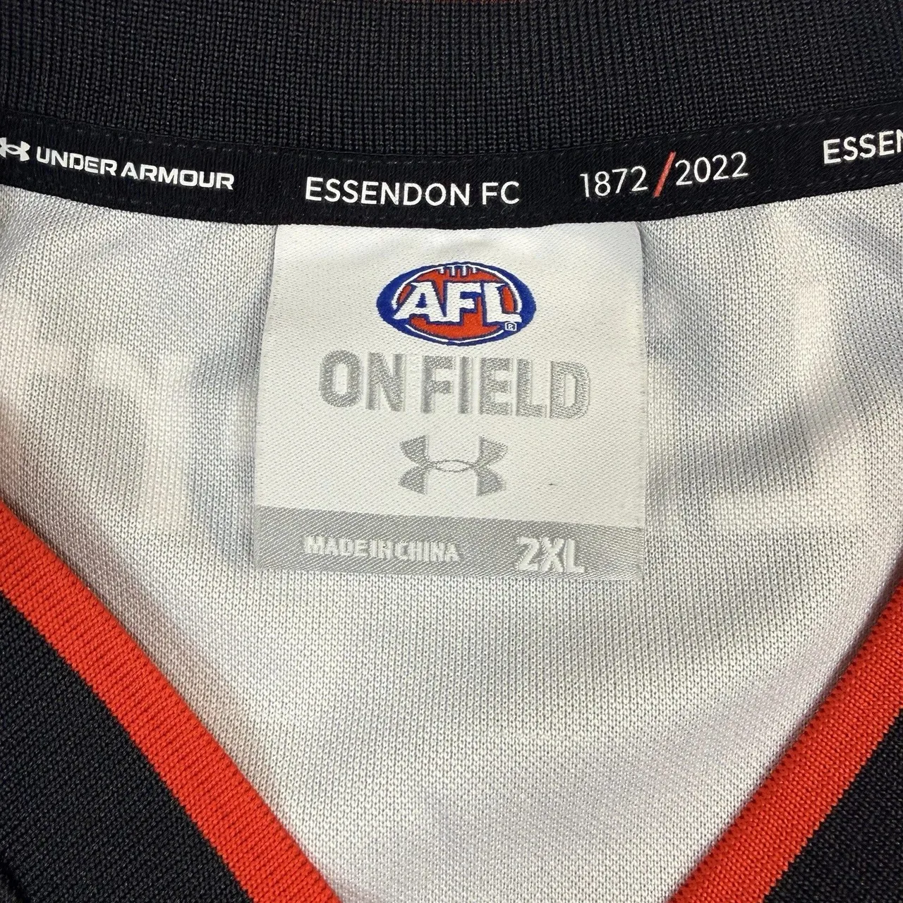 Essendon Bombers 2022 150th Anniversary Guernsey Under Armour 2XL AFL Jersey — photo 5