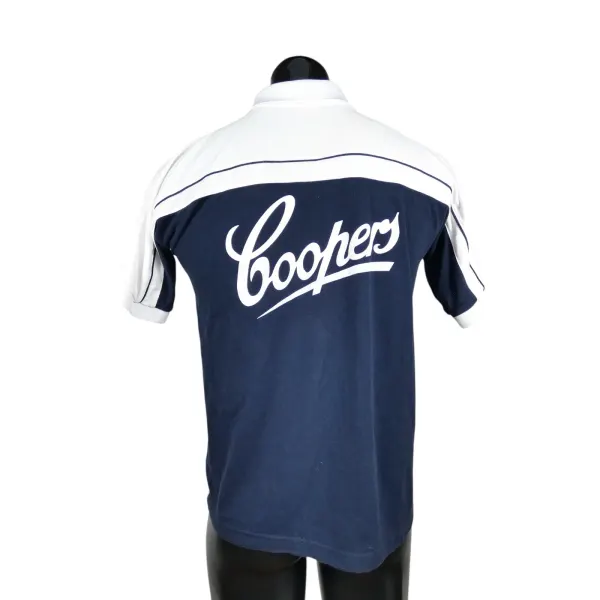 Coopers Brewery Promo Polo Shirt Mens Small Navy White Graphic Short Sleeve Tee