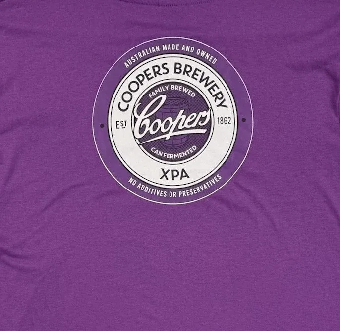 Coopers Brewery XPA T Shirt Mens XL Purple Short Sleeve Extra Pale Ale Tee — photo 4