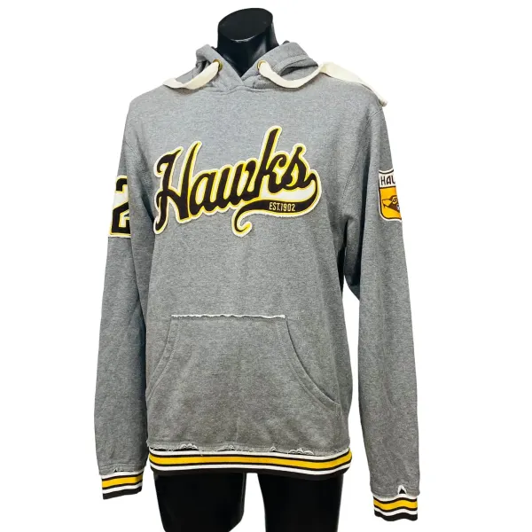 First 18 AFL Hawthorn Hawks Hoodie Mens Size M Grey Pullover Football