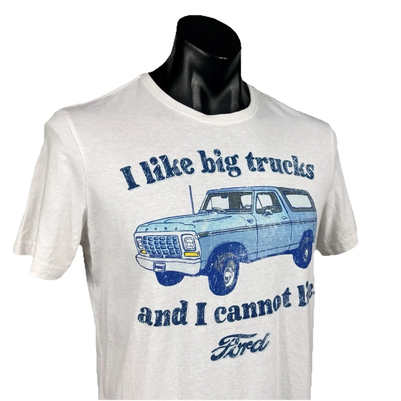 Ford Graphic T-Shirt Mens Size Medium White I Like Big Trucks And I Cannot Lie — photo 6