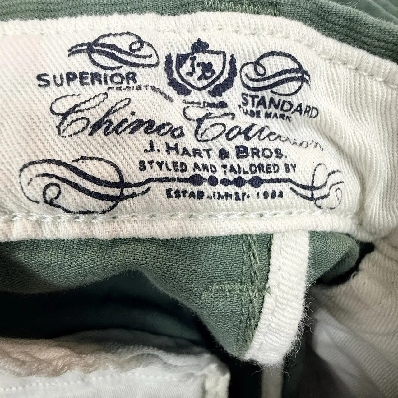 J. Hart & Bros. Chino Collection Pants Men's Size 56 Green Regular Fit Twill – photo 5
