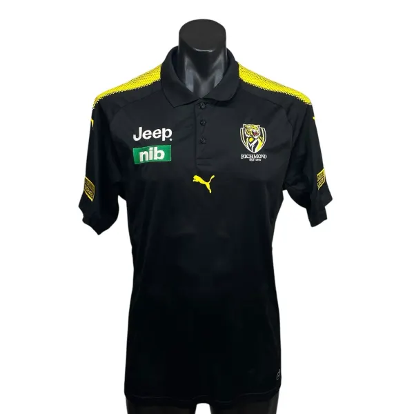 Richmond Tigers AFL Puma Polo Shirt Jeep NIB Mens Size L Black Yellow