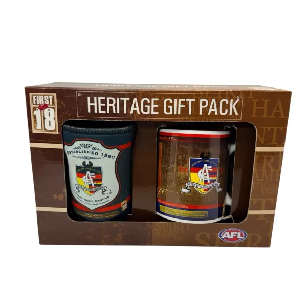 Adelaide Crows AFL Heritage Gift Pack Ceramic Mug & Can Cooler Stubby Holder
