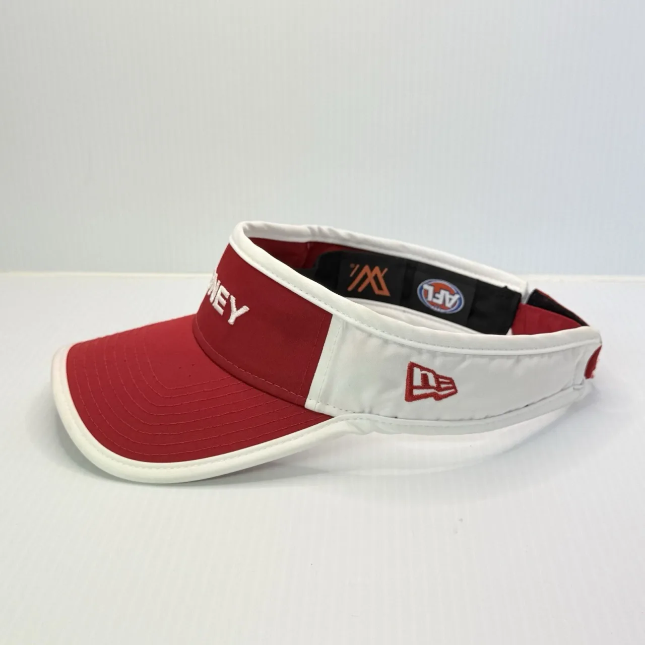 VTG Sydney Swans New Era Adjustable Visor Cap Red White Embroidered AFL Fan Gear — photo 3
