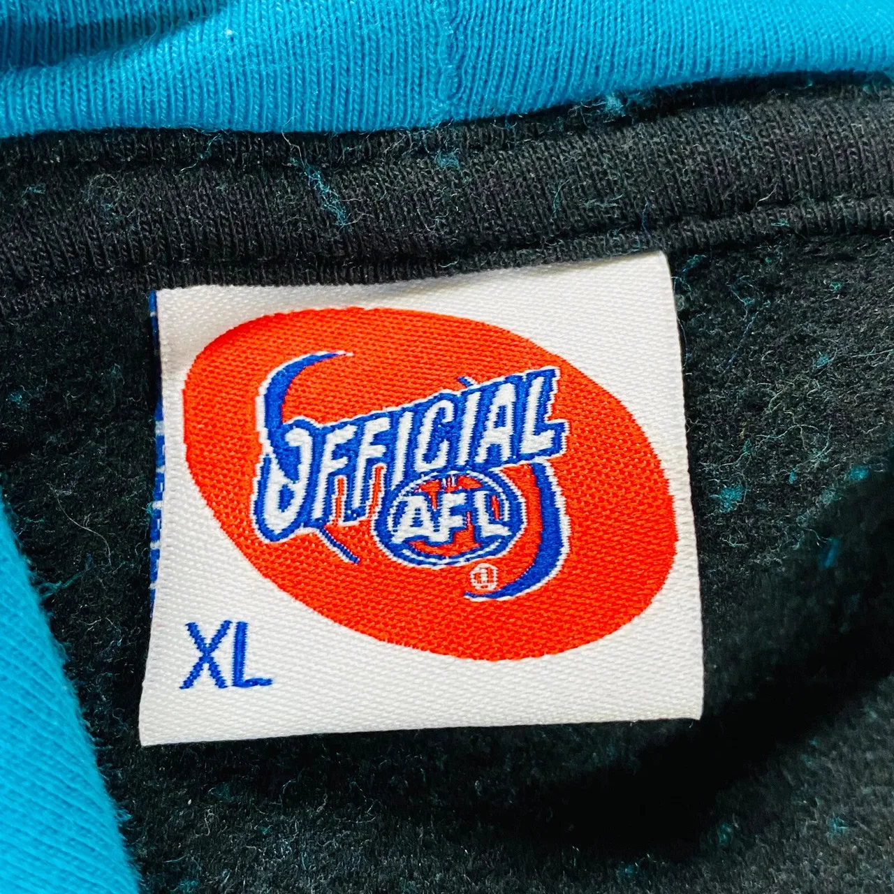Title:  Port Adelaide Power AFL Mens Hoodie Jumper Size XL Teal Black Graphic — photo 6