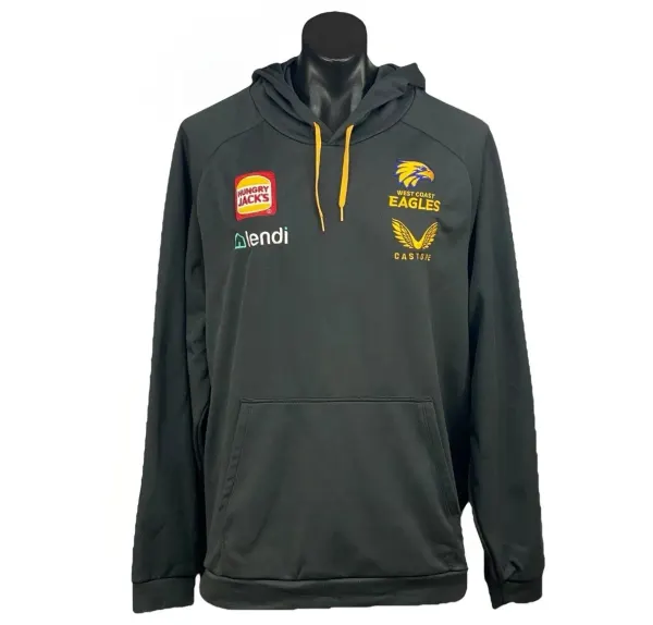 West Coast Eagles AFL Castore Mens Hoodie Jumper Size 3XL Grey Hungry Jacks