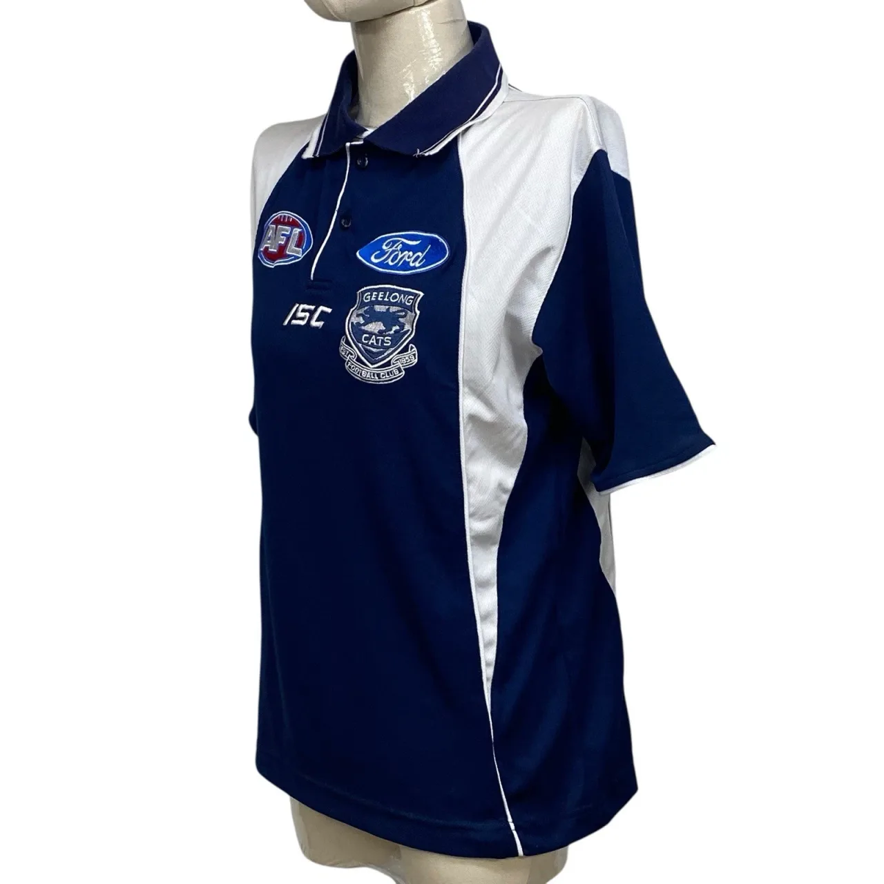 Geelong Cats AFL Polo Shirt Womens Small ISC Dagada Sport Navy White Ford — photo 4