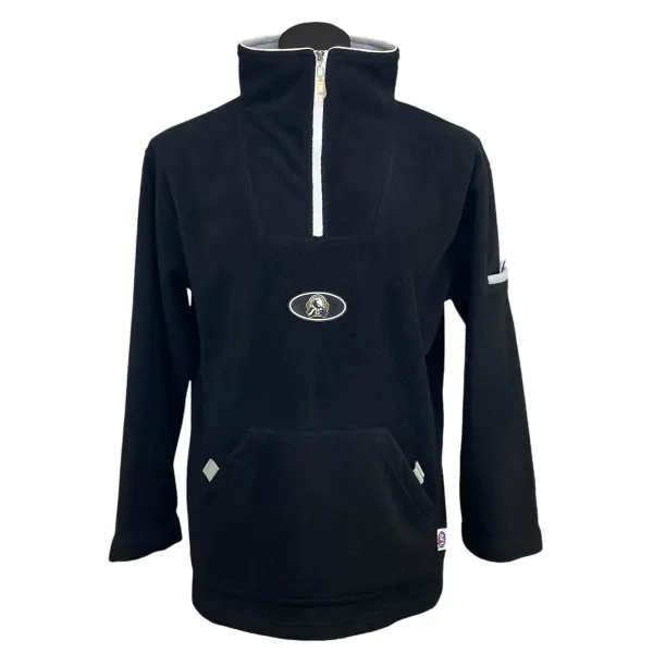 Collingwood Magpies AFL Mens 1/4 Zip Fleece Jumper Size M Black Pullover Sweater