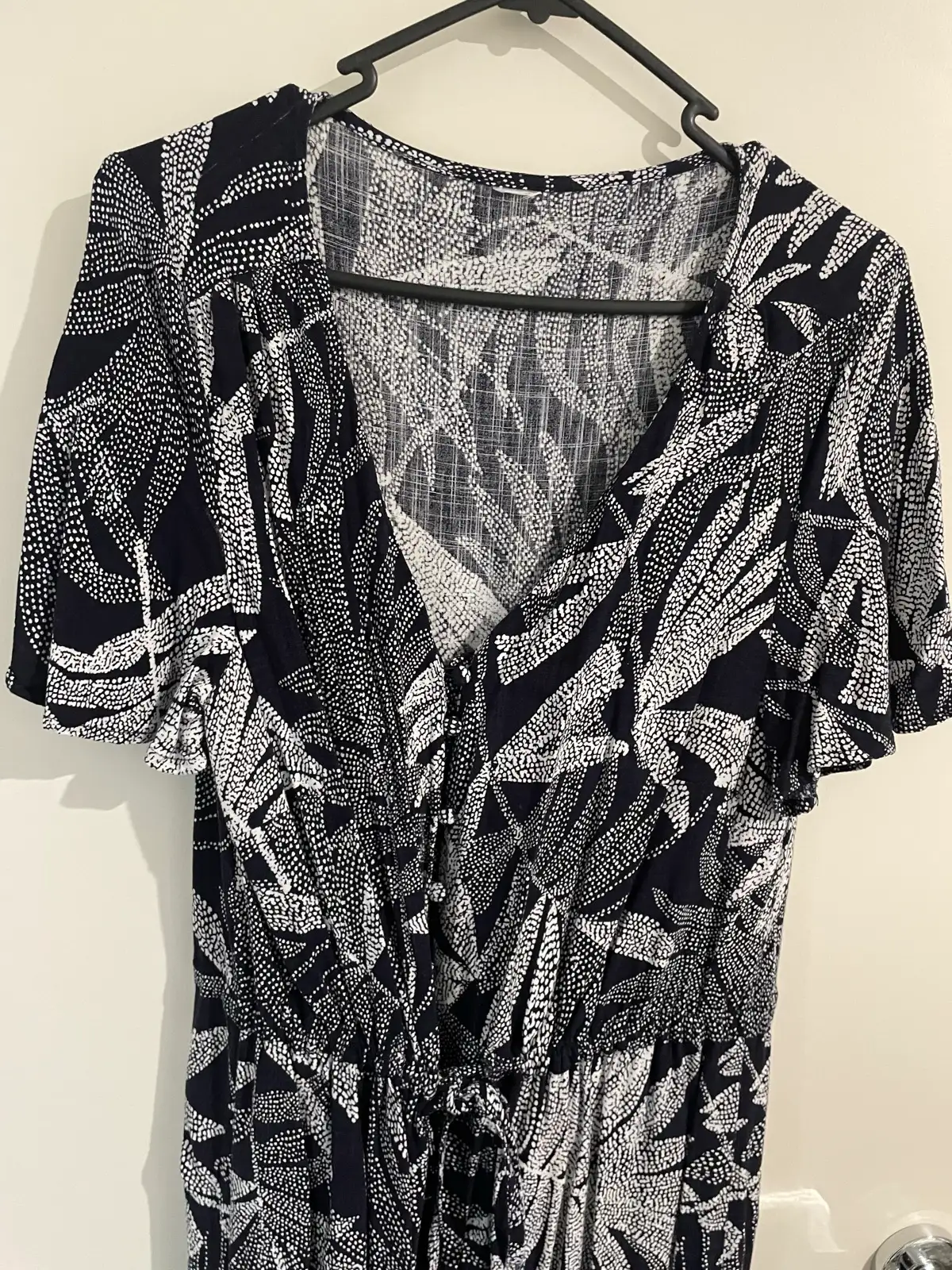 Beach Cover-up Dress Navy/White Lead Print Size 14/16 – photo 4