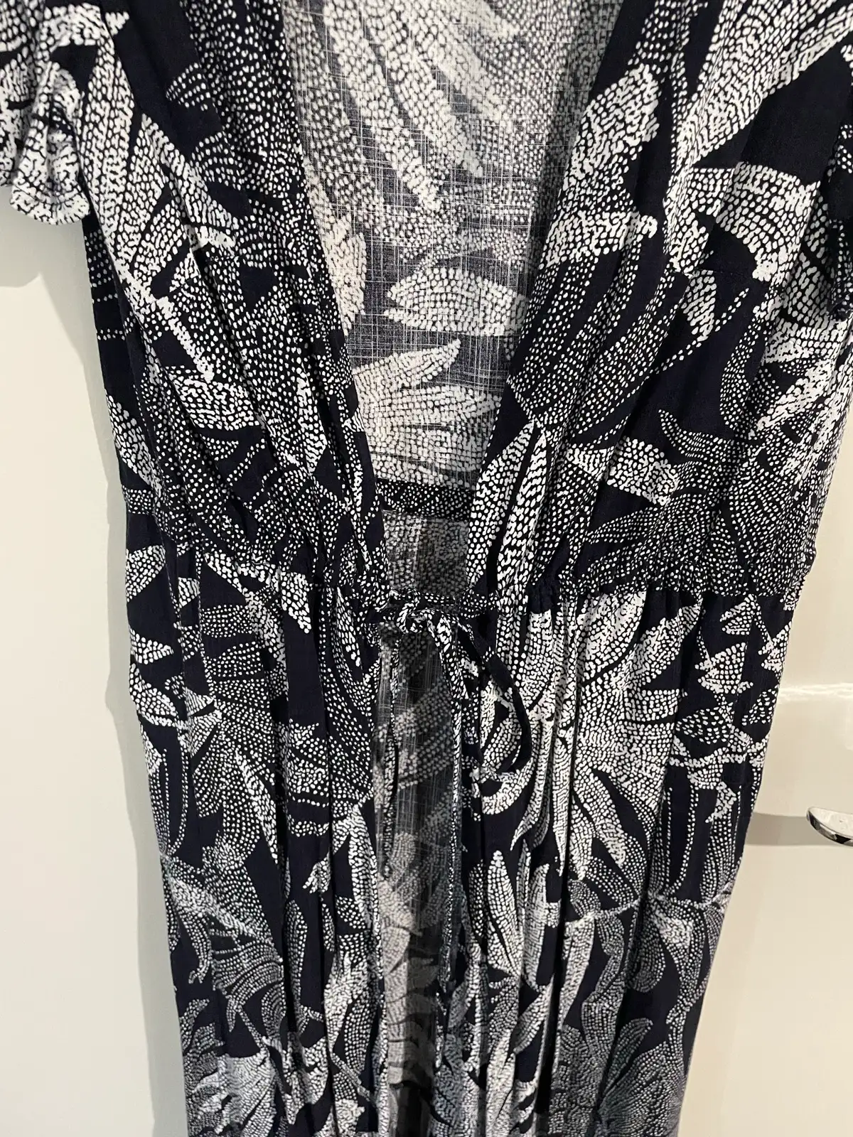Beach Cover-up Dress Navy/White Lead Print Size 14/16 – photo 7